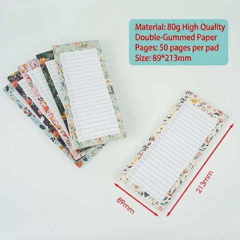 Magnetic Floral List Pad Fridge To Do List Memo Pad Vintage Flower Notepad With Magnetic Back For Grocery Checklist Daily Planner
