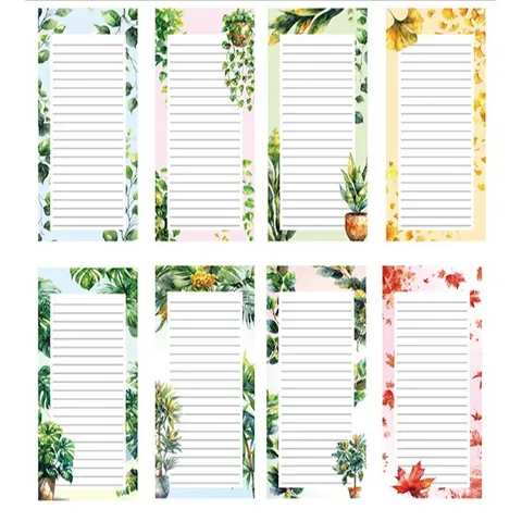 Blocco Note Magnetico per Frigorifero Lista della Spesa To-Do List Pianificatore Giornaliero Carta Senza Legno Floreale