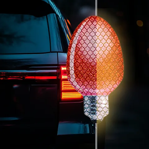Adesivi Riflettenti Magnetici a Forma di Lampadina di Natale per Auto Frigorifero Porta Garage Decalcomanie Magnetiche Riflettenti a Nido d'Ape