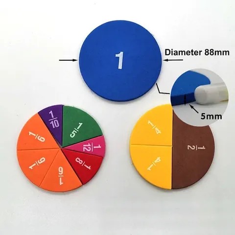 Colorful EVA Fraction Circles Set Mathematics Teaching Aid Learning Tool For Primary School Students Educational Math Toys