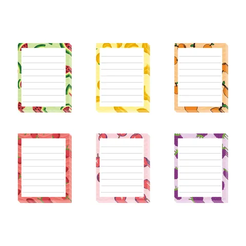 Foglietti Adesivi a Righe Con Motivo a Frutta Carino Blocchi Note per Studenti Scrapbooking Carta per Messaggi Ufficio Scuola Cancelleria