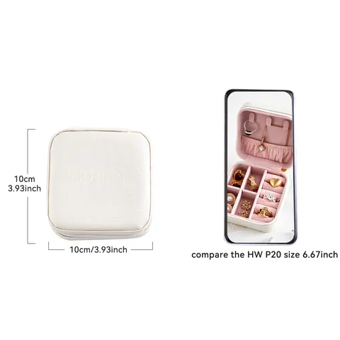 Mini Draagbare Sieradendoos Reizen PU Leer Sieraden Organizer Voor Oorbellen Kettingen Ringen Rits Sieraden Etui Vrouwen Cadeau