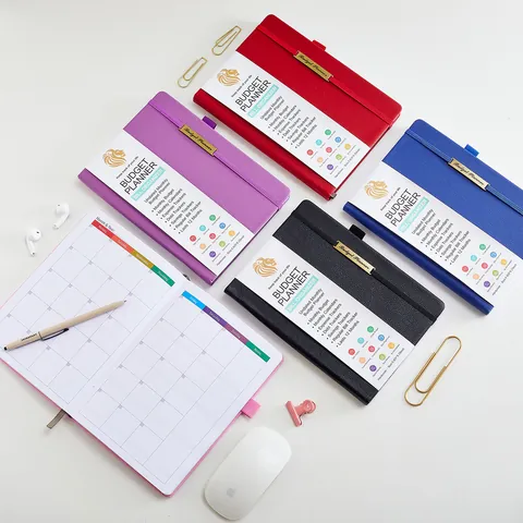 Planificateur de Budget A5 Similicuir Sans Date Couverture Rigide Organisateur de Finances pour Bureau École Quotidien Femmes Hommes