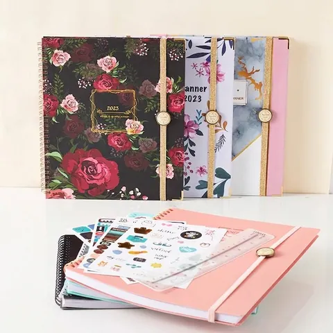 Professional Annual Weekly Monthly Planner With PU Leather Cover Metal Spiral Binding Thickened Paper Schedule Notebook Office