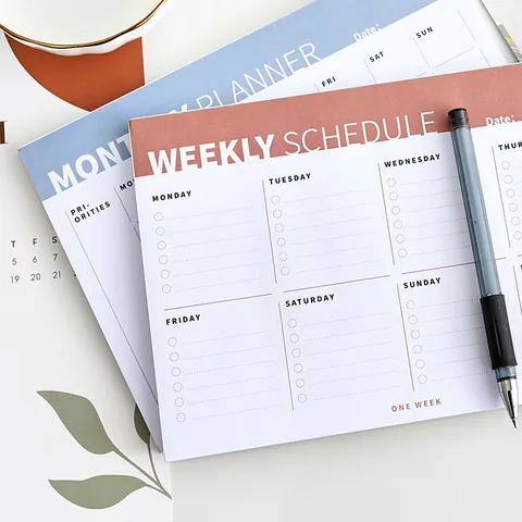 Weekly Monthly Planner Pad Tearable To Do List 60 Sheets 100g Paper Schedule Memo Notebook For Office Home School