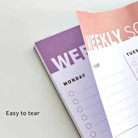 Weekly Monthly Planner Pad Tearable To Do List 60 Sheets 100g Paper Schedule Memo Notebook For Office Home School