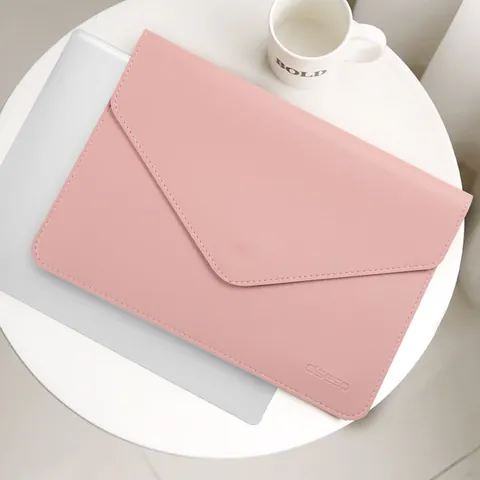 Funda para Portátil de Cuero PU Mate Sobre Protector para MacBook Dell Lenovo Laptop Bolsa de Negocios Minimalista Delgada
