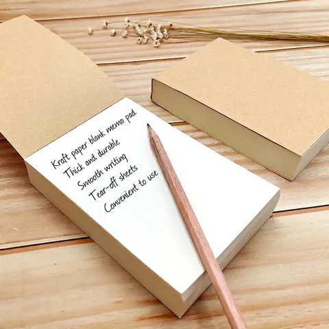 Bloc-notes Minimaliste en Papier Kraft Épais Pages Blanches Protection des Yeux Cahier de Brouillon pour Étudiants