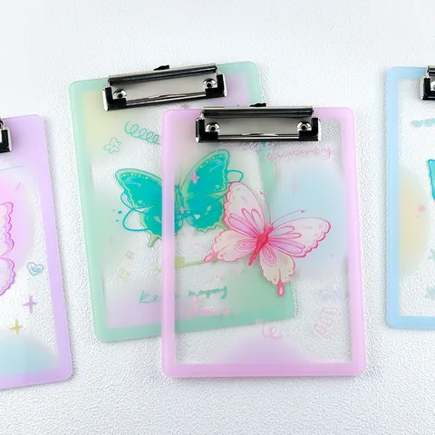 Cute Butterfly Acrylic Clipboard A4 A5 Size Document Storage Filing Folder For Office School Students Stationery Gift
