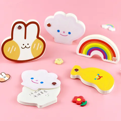 Cute Cartoon Portable Memo Pad Ring-Bound Vocabulary Notebook Pocket Blank Notepad Stationery For Students School Office Supplies