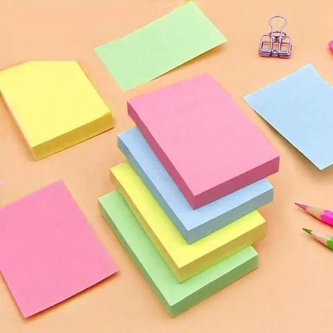 Multicolor Strong Adhesive Sticky Notes Set Thickened Macaron Memo Pads For Office School Daily Messages Reminders Paper