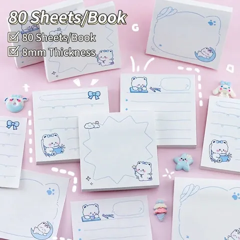 Notes Autocollantes Créatives Ours en Peluche Bloc-Notes Auto-Adhésif Papier de Note Amovible pour École Bureau Étudiants Décoration