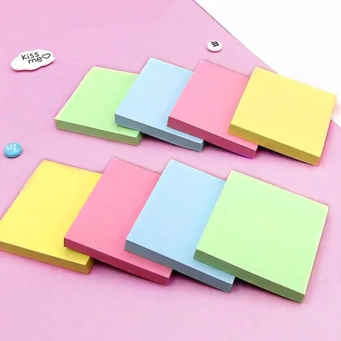 Notas Adhesivas Macaron Coloridas Bloc de Notas Autoadhesivo Grueso para Estudiantes Escuela Oficina Papelería Recordatorio de Mensajes