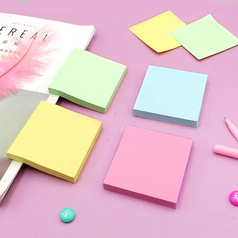 Notas Adhesivas Macaron Coloridas Bloc de Notas Autoadhesivo Grueso para Estudiantes Escuela Oficina Papelería Recordatorio de Mensajes
