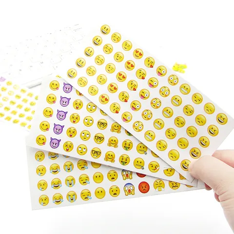 Cute Cartoon Emoji Stickers For Phone Case Scrapbooking Diary Journal Decoration Yellow Smile Face Smileys PVC DIY Stationery Stickers