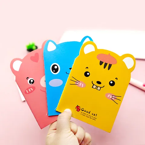 Cute Cartoon Animal Shaped Pocket Notebook Portable Die-cut Student Notepad Sewn Binding Memo Book For Office School Stationery