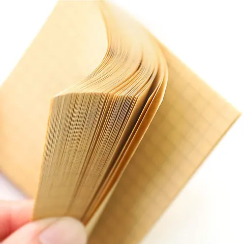 Set Note Adesive in Carta Kraft Autoadesive Quadrate a Righe Griglia Vuote Bloc-note Retro Cancelleria Ufficio Scuola Studenti
