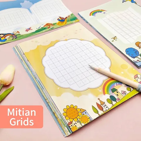 Cartoon Creative A4 Calligraphy Practice Paper For Students Hard Pen Writing Competition Regular Script Ancient Poetry Grid Paper