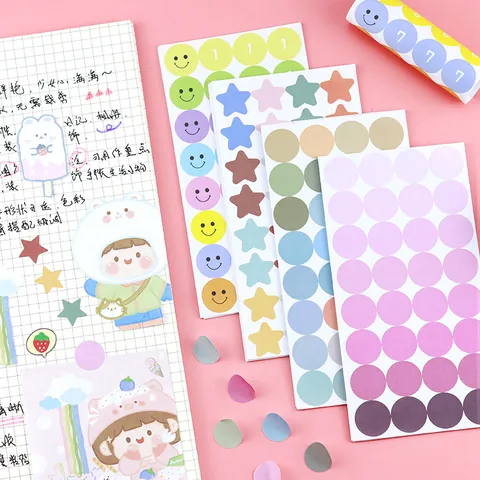 Washi Papier Stippen Sterren Cijfers Stickers Veelkleurig Japans Minimalistisch Decoratieve Labels Voor Scrapbooking Journaling Briefpapier DIY