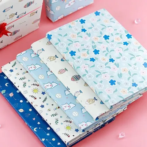 Cartoon Cadeaupapier Kleurrijke Kat Bloemen Sterrenhemel Patronen DIY Boekomslagen Materiaal Voor Cadeaudozen Decoratie