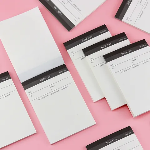 Bloc de Notas Planificador de Horarios Minimalista Negro Blanco Mensaje Memo Pad Para Gestión del Tiempo Estudio Oficina