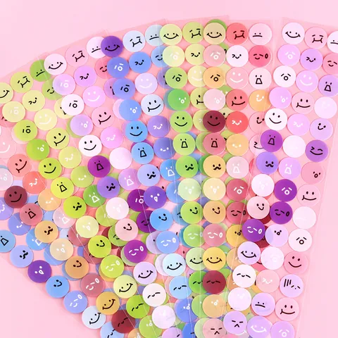 Cute Emoji Marbles Series Waterproof Stickers INS Style Round Labels For Planner Phone Case Water Bottle DIY Scrapbooking