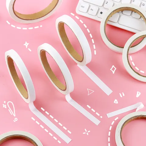 High Viscosity White Double Sided Tape Strong Adhesive Cotton Paper Tape For Handcraft DIY Office School Kindergarten Stationery Paper Fixing