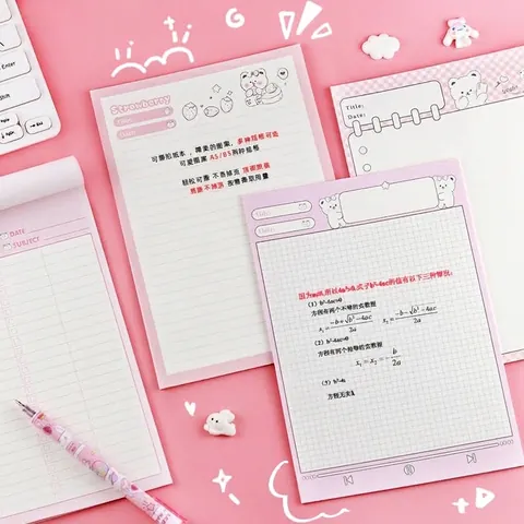 Creative Cartoon Cute Bear Rabbit Memo Pad B5 A5 Grid Lined Paper Student School Office Stationery Supplies Tearable Note Book