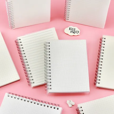 A6 Minimalistisches Seitenflip Spiralnotizbuch Mit Mattierter PP Abdeckung Multi Stil Innenpapier Punktgitter Liniert Blank Für Schule Büro
