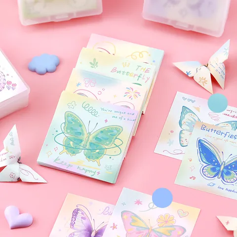 Σημειωματάριο Πεταλούδα Scrapbooking Χαρτί Πολύχρωμα Φύλλα Origami DIY Χαρτικά Με Κουτί Αποθήκευσης