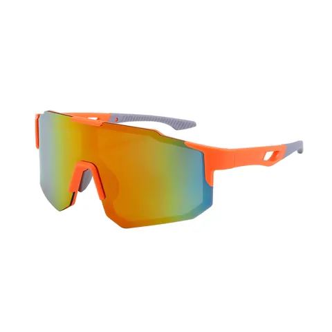 Fashion Oversized One Piece Shield Sunglasses For Women Men Outdoor Cycling Sports Windproof Protective Colorful Mirror Lens Personalized Wrap Around Eyewear Goggles