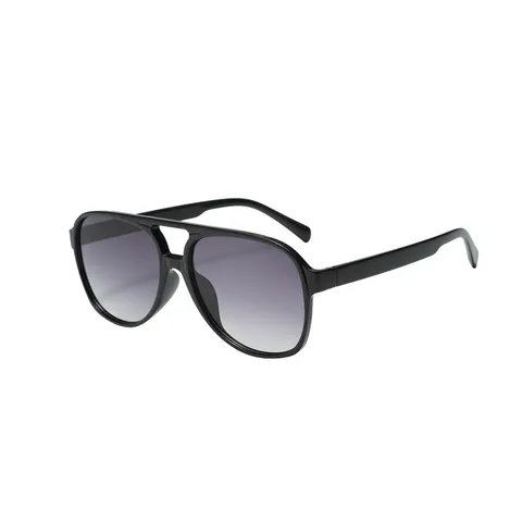 Lunettes de Soleil Aviateur Rétro à Double Pont pour Femmes Hommes Monture PC Protection UV400 Casual de Plein Air