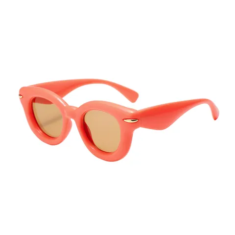 Fashion Round Thick Frame Sunglasses For Women Men Retro Bubble Chunky Frame Sun Glasses Stylish Outdoor Beach Party Eyewear