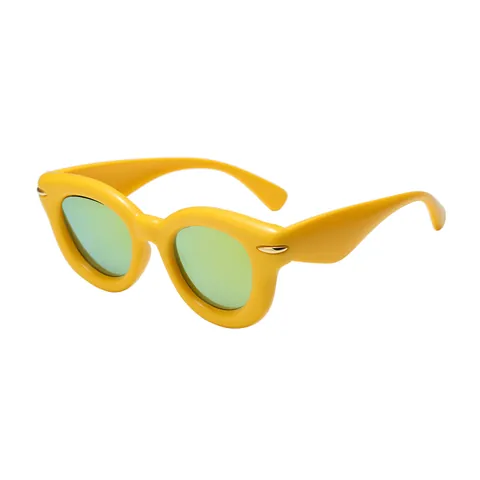 Fashion Round Thick Frame Sunglasses For Women Men Retro Bubble Chunky Frame Sun Glasses Stylish Outdoor Beach Party Eyewear