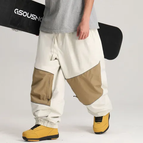 Professionelle Cargo Skihose Wasserdicht Winddicht Farbblock Locker Snowboardhose Winter Outdoor Sport Unterteile