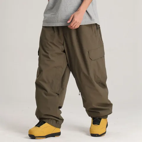 Pantalones de Esquí Impermeables a Prueba de Viento para Hombre Mujer Cargo Snowboard Holgados Transpirables Deportes