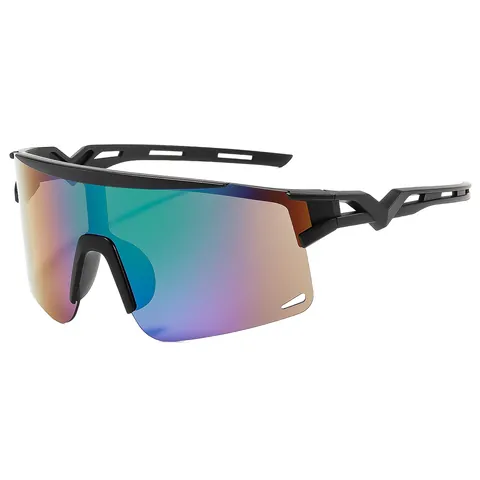 Occhiali da Sole Sportivi Senza Montura Inferiore Ciclismo Outdoor per Uomo Donna Protezione UV400 Lenti a Specchio Antivento Moda Occhiali da Sole