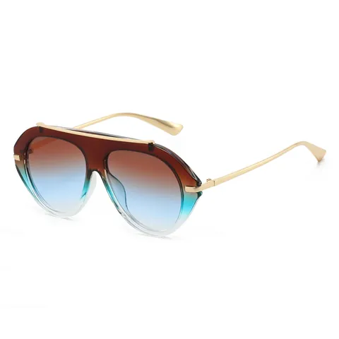 Mode High End Pilootstijl Zonnebril Voor Dames Heren Outdoor Streetwear UV400 Bescherming Groot Frame Polycarbonaat Verloopglazen Brillen