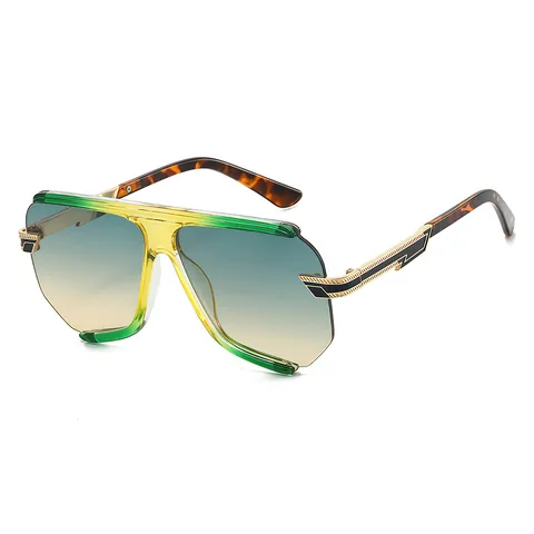 Mode Half Montuur Zonnebril Voor Dames Heren Vintage Verloop PC Glazen UV400 Bescherming Oversized Geometrische Vierkante Bril Reizen Eyewear