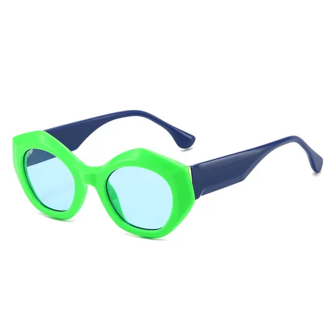 Mode Polygon Sonnenbrille Für Damen Herren Retro Geometrischer UV400 Schutz Brille Minimalistische Große Rahmen Brillen Für Outdoor Street Shooting Reise Urlaub