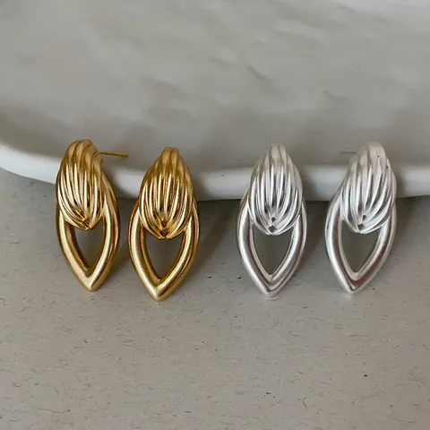 Minimalistisch Holle Waterdruppel Metalen Oorknopjes ins Mode Geometrisch Koperen Oorbellen Voor Vrouwen Sieraden Goud Zilver