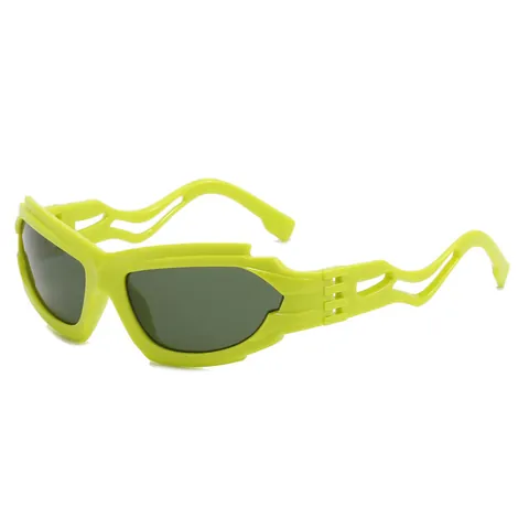 Futuristic Punk Style Irregular Hollow Out Sunglasses For Men Women Fashion Y2K Rimless Goggles Outdoor Sun Protection Eyewear