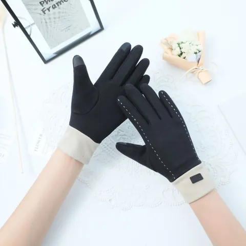 Women Winter Thermal Gloves Rabbit Hair Velvet Touchscreen Mittens For Ladies Outdoor Driving Windproof Coldproof Warm Gloves