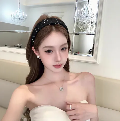 Serre-tête à Bord Large en Strass Étoilé de Style Coréen pour Femmes Plastique Effet Sommet Élevé Bandeau de Cheveux Mode Accessoires