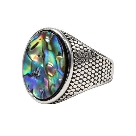 Bague En Acier Titane Style Palais Vintage Pour Hommes Bague Simple Ovale En Strass Avec Texture Nid D'Abeille Bijoux