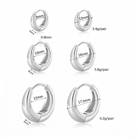 Minimalist Stainless Steel Chunky Hoop Earrings Vintage Wide Band Water Drop Huggie Earrings For Women Fashion Jewelry Gold Silver