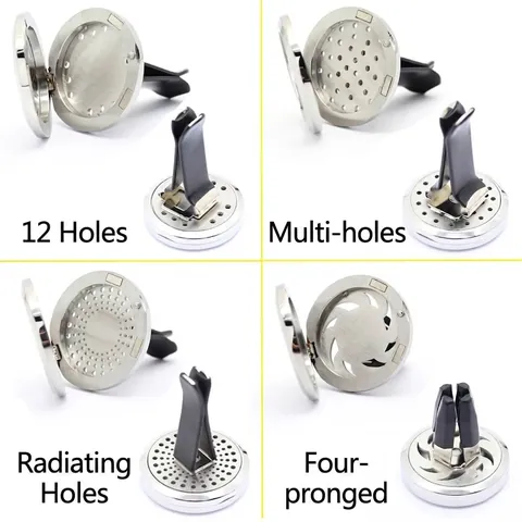 Stainless Steel Snowflake Car Air Freshener Vent Clip Aromatherapy Essential Oil Diffuser Locket With Felt Pads Christmas Gift