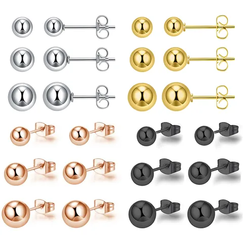 Roestvrijstalen Kogeloorknopjes Minimalistische Ronde Kraal Oorbellen Voor Dames Heren Gepolijst Frosted Afwerking Piercing Sieraden