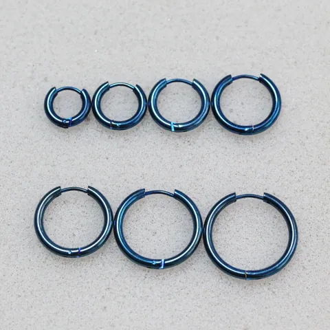 Pendientes de Aro de Acero Inoxidable Minimalistas Pulidos Redondos para Hombres Mujeres Unisex Joyería de Piercing