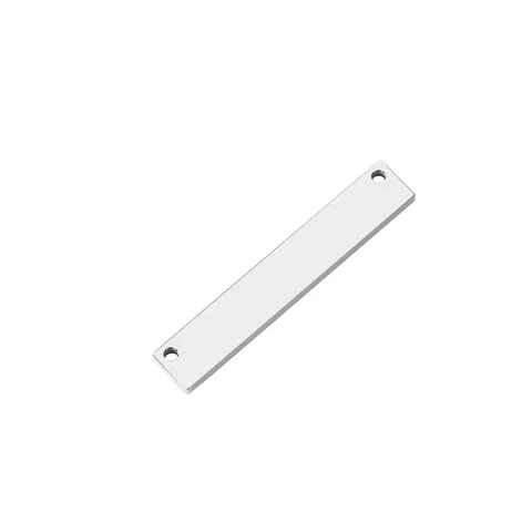 Colgante de Barra de Acero Inoxidable con Dos Agujeros Pulido Espejo Placas de Metal Rectangulares Accesorios de Joyería DIY
